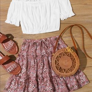 Crop top and skirt set